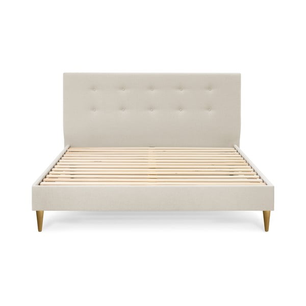 Бежово тапицирано двойно легло с решетка 180x200 cm Rory - Bobochic Paris-image-2