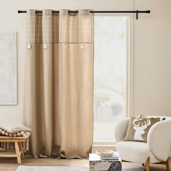 Кафяво перде със смес от памук 140x240 cm Everest – douceur d'intérieur-image-1