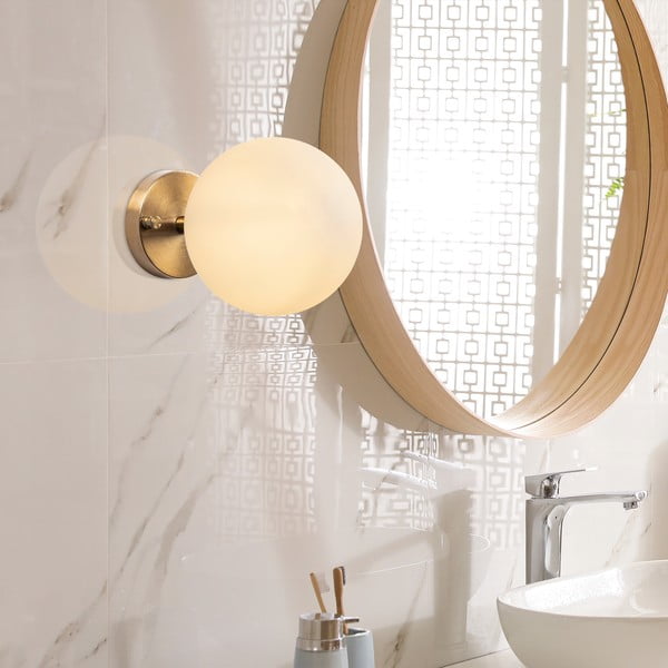 Бяла/в бронзов цвят стенна лампа ø 15 cm Atmaca – Opviq lights-image-3