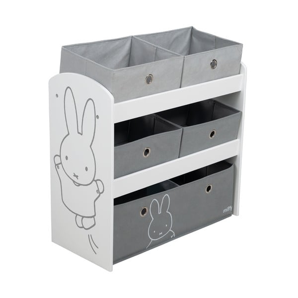 Бял/сив органайзер за детски играчки  63,5x29,5x60 cm Miffy – Roba