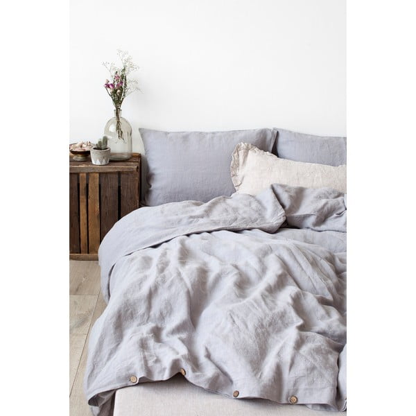 Светлосива ленена калъфка за възглавница , 70 x 90 cm - Linen Tales-image-1