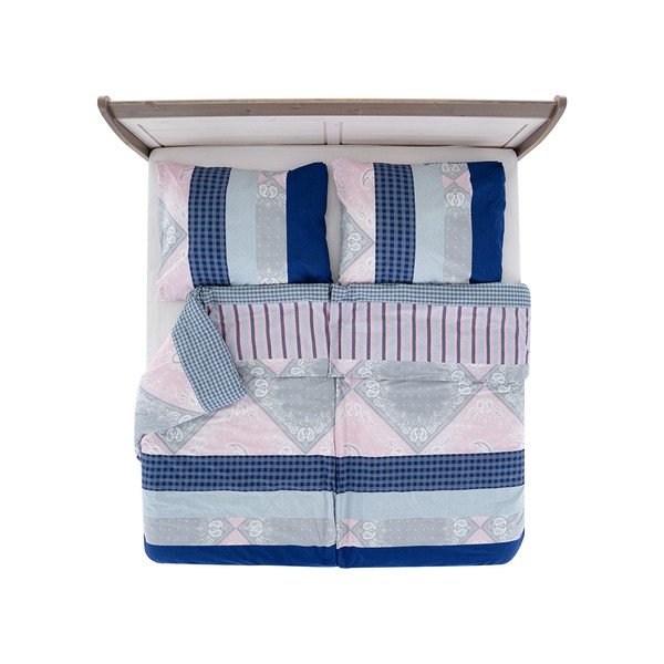 Синьо крепирано спално бельо за единично легло 140x200 cm Top Class - B.E.S.-image-2