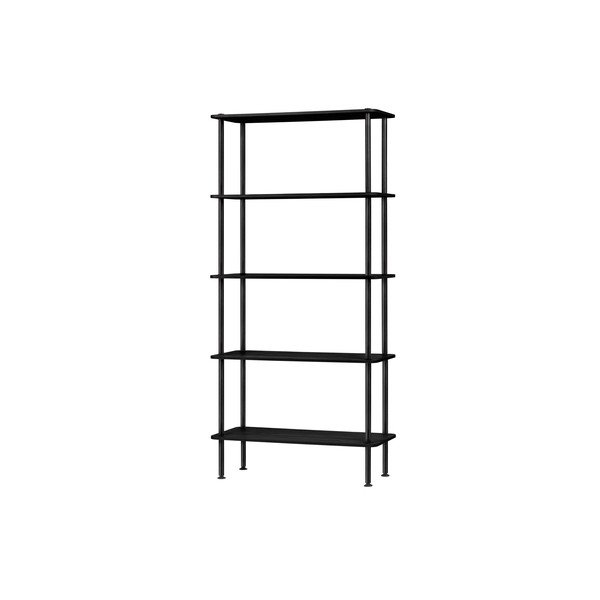 Черен стелаж от декор от дъб  80x163x35 cm Teidi – noo.ma