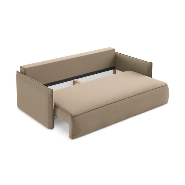 Светлокафяв кадифен разтегателен диван с място за съхранение 225 cm Hula – Makamii-image-3