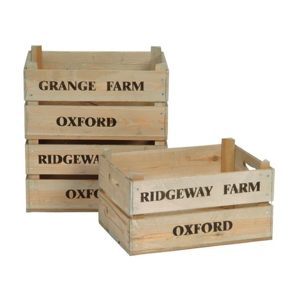 Sada 3 přepravek ze smrkového dřeva Garden Trading Wooden Fruit Boxes
