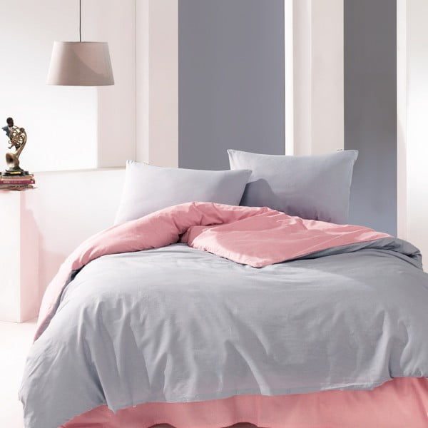 Памучно двойно спално бельо Suzy Pink, 200 x 220 cm - Unknown