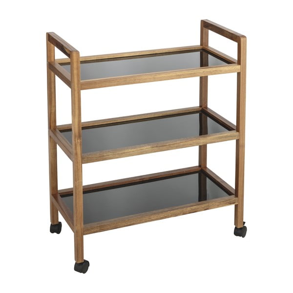 Рафт за баня от масивна акация в черен и естествен цвят 65x76,5 cm Fondi – Wenko