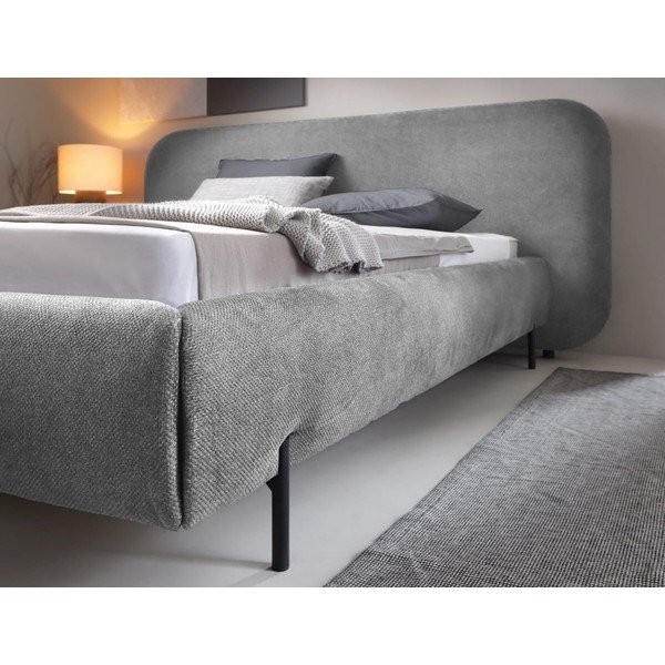 Сиво двойно тапицирано легло с място за съхранение и включена подматрачна рамка 180x200 cm Pointt – ELTAP-image-4