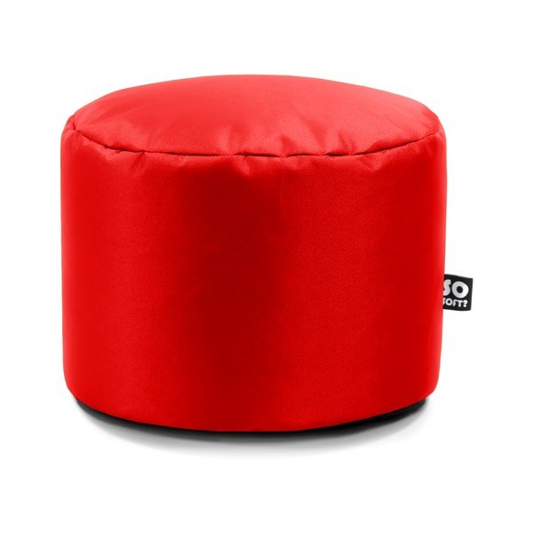 Червен  детски пуф от изкуствена кожа Dot M – So Soft?