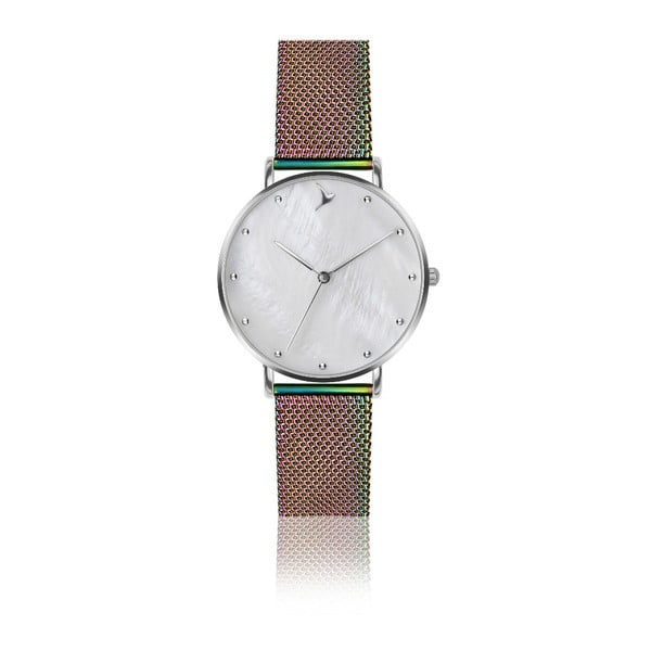 Дамски часовник с каишка от неръждаема стомана в цвят дъга Dots - Emily Westwood
