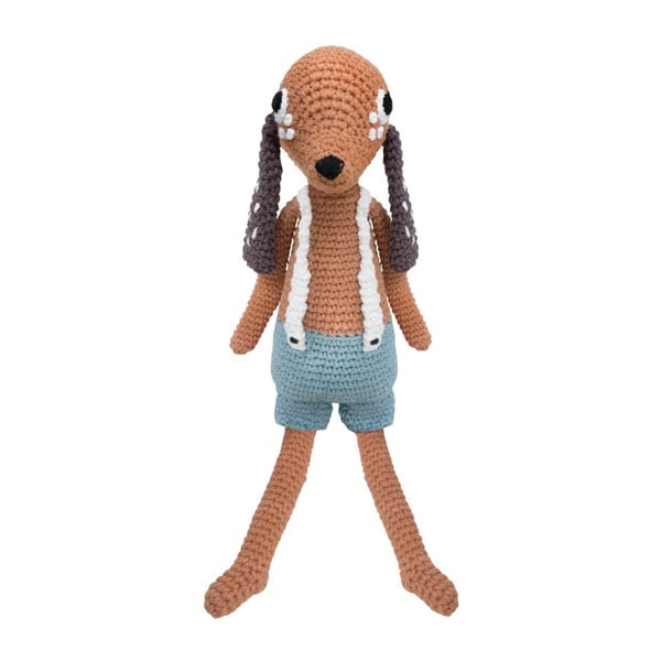 Pletená dětská hračka Sebra Crochet Animal Dog Bob