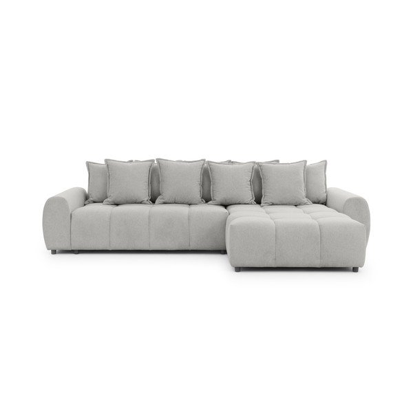 Светлосив ъглов диван (десен ъгъл) Albane  – Ropez