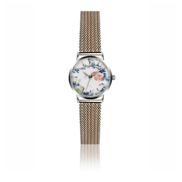 Дамски часовник с каишка от неръждаема стомана в сребристо и златисто Rosa - Emily Westwood