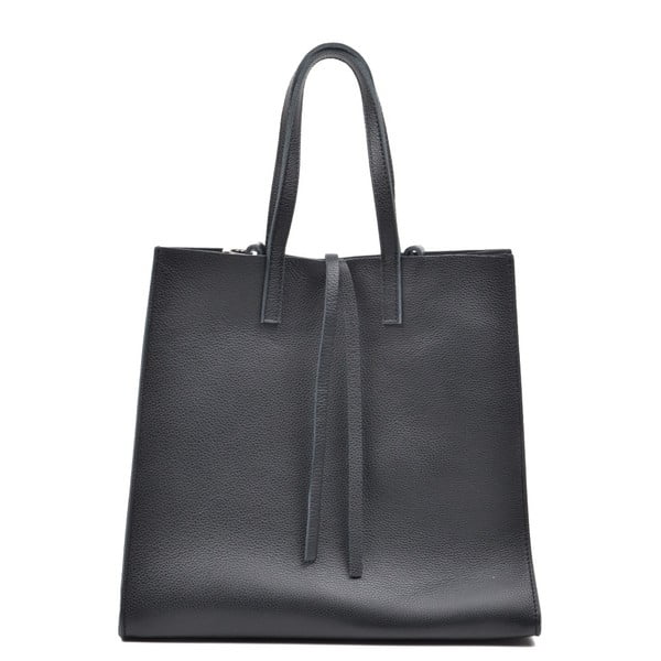 Черна кожена чанта Mangotti Vera - Mangotti Bags