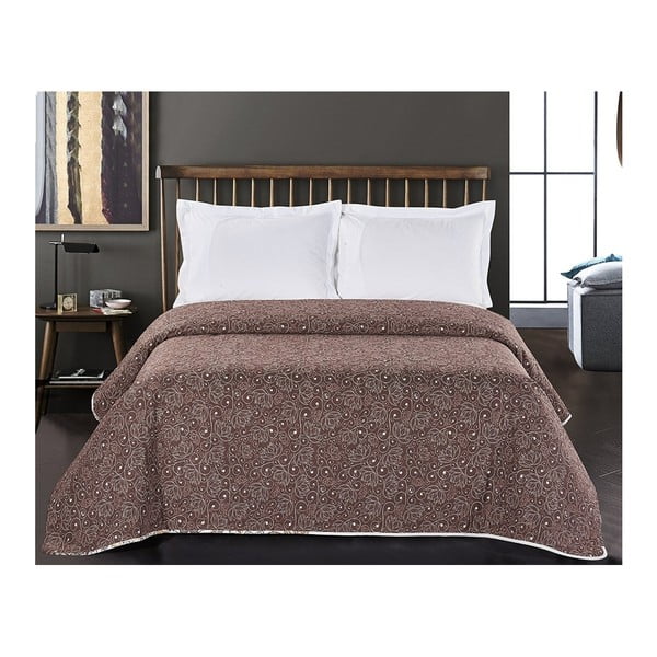 Кафяво-бяла двустранна покривка за легло от микрофибър , 220 x 240 cm Alhambra - DecoKing-image-3