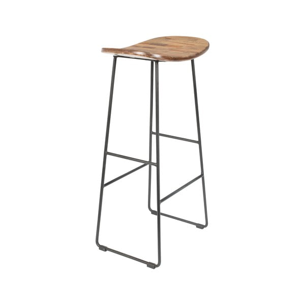 Бар стол от масивно тиково дърво в естествен цвят (височина на седалката 76 cm) Tangle – White Label-image-2