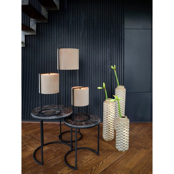 Настолна лампа в черно и бежово (височина 35 cm) Santos - Light & Living-image-1