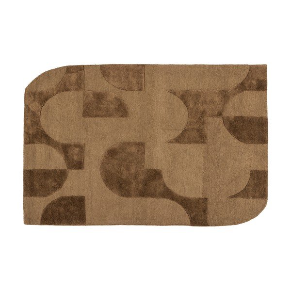 Кафяв килим със смес от вълна 170x240 cm Livo – WOOOD