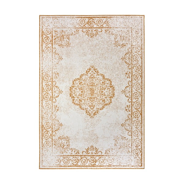 Външен килим в бял цвят и жълта охра 80x150 cm Cebu – NORTHRUGS