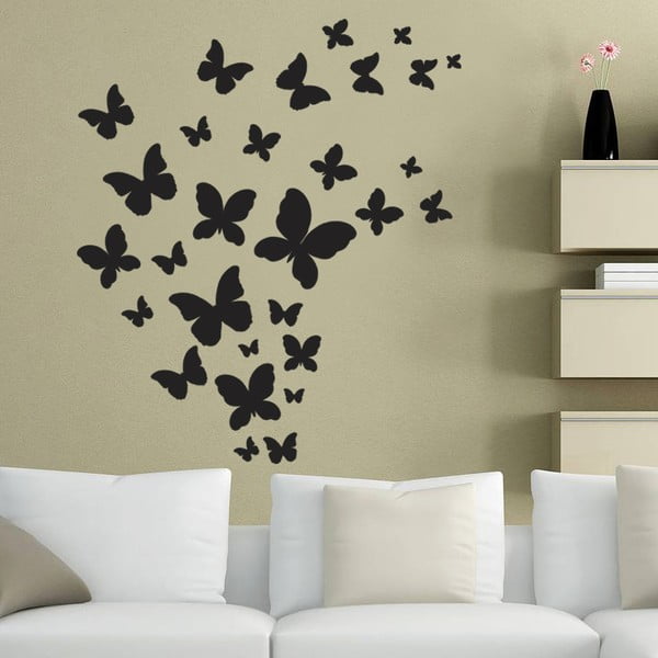 Dekorativní samolepka na zeď Černí motýlci