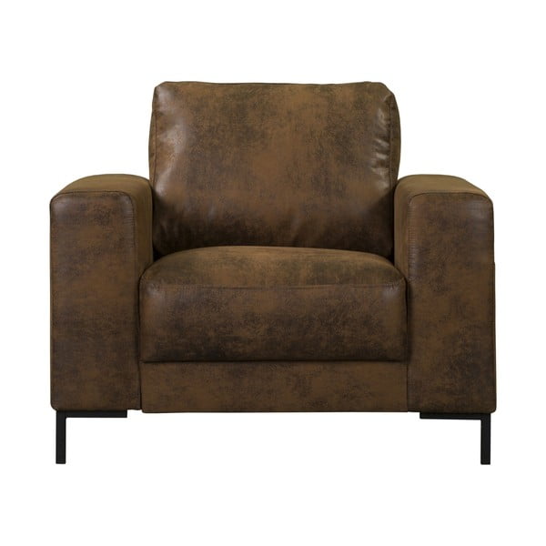 Кафяво кресло от изкуствена кожа Lofty Lilly – Miuform-image-2