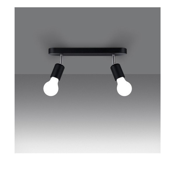 Черно метално осветително тяло за таван ø 6 cm Brando – Sollux-image-1