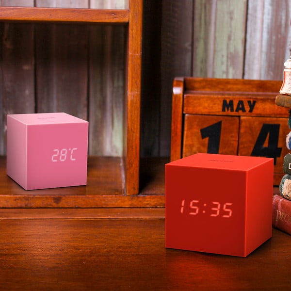 Червен LED будилник Gravity Cube Gravity Cube Click - Gingko-image-2