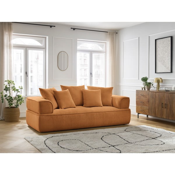 Шенилов диван в цвят горчица 237 cm Whesley – Bobochic Paris-image-1