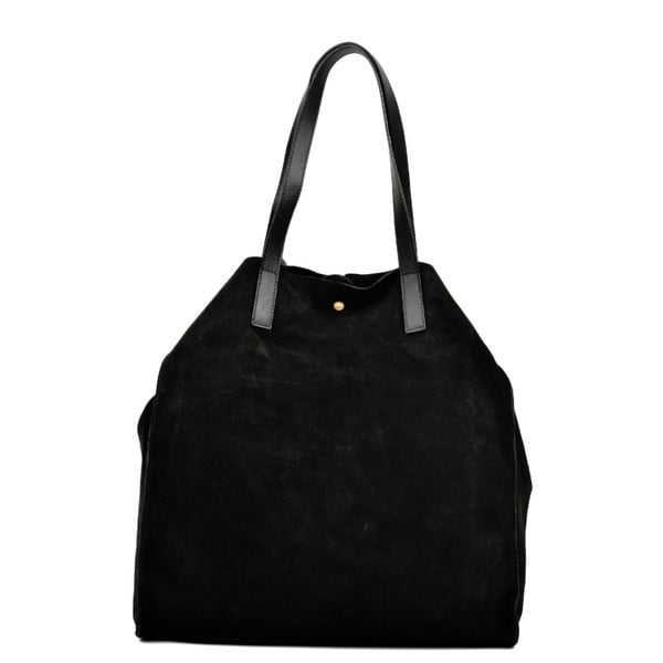 Черна кожена чанта Ashley Mento - Carla Ferreri
