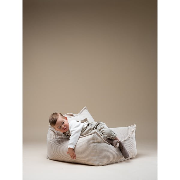 Кремав детски пуф от рипсено кадифе Chair – Wigiwama-image-4