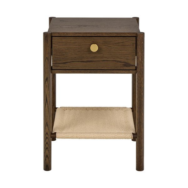 Нощно шкафче от декор от дъб  в тъмно естествен цвят Monfort – Actona