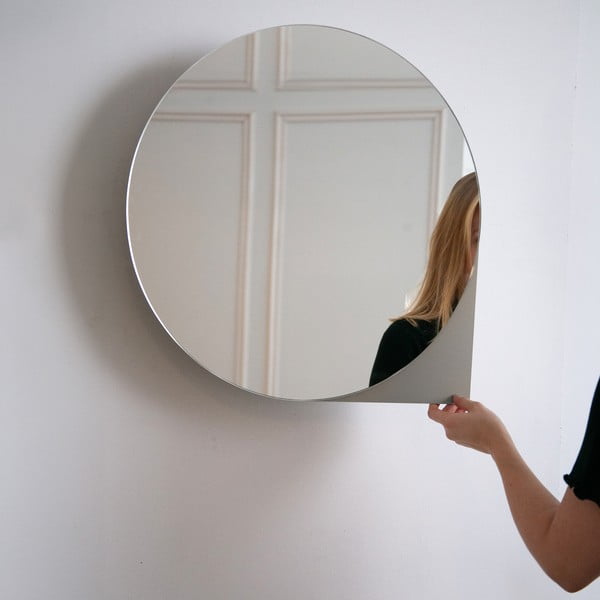 Кафяво-сив метален стенен/с огледало шкаф за баня 55x55 cm Sonnet – Spinder Design-image-2