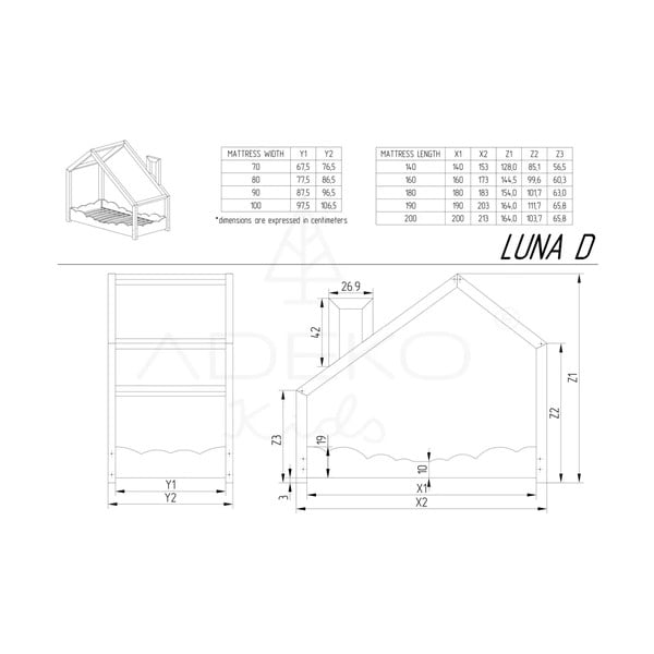 Детско легло от борова дървесина Luna Drom, 90 x 200 cm - Adeko-image-4