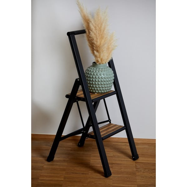 Черна алуминиева нехлъзгава сгъваема стълба Stepladder II. - Wenko-image-4