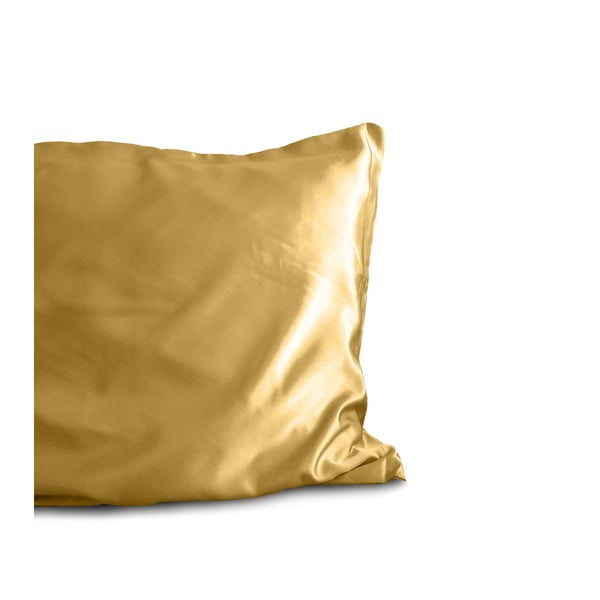Povlak na polštář z mikroperkálu ve zlaté barvě Sleeptime Skin Care, 60 x 70 cm