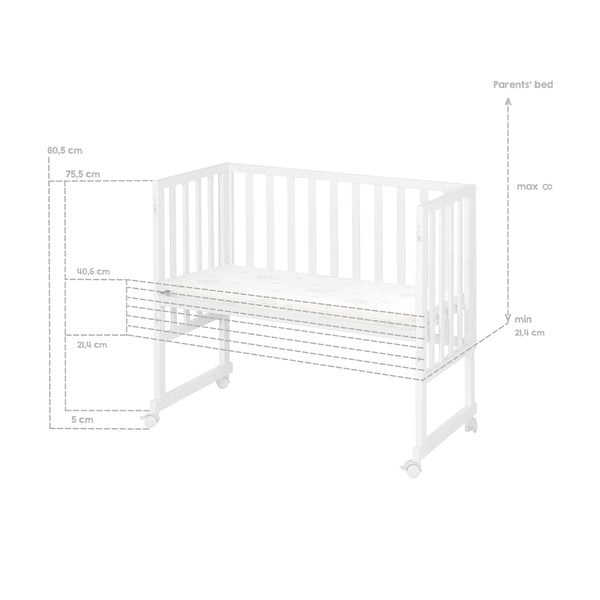 Бяло детско креватче 90x45 cm - Roba-image-4