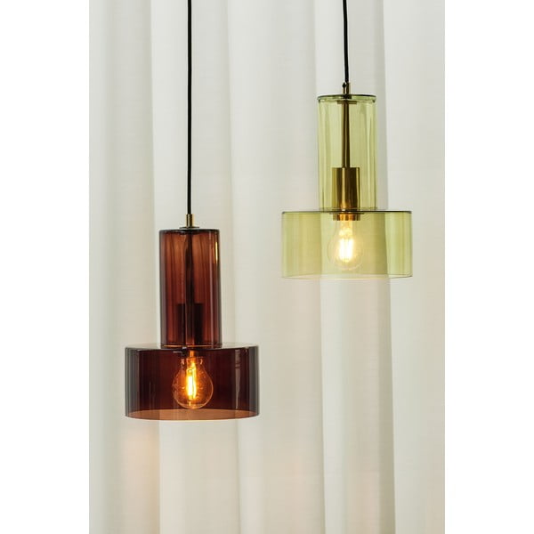 Зелено стъклено висящо осветително тял ø 20 cm Ripple – Hübsch-image-1