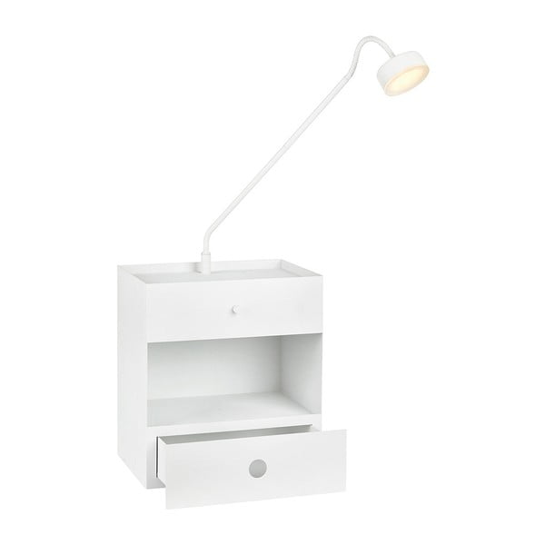 Бяла стенна лампа с нощно шкафче Draw - Markslöjd