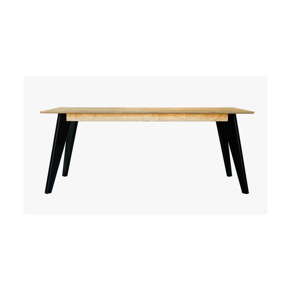 Jídelní stůl s černými nohami Radis Huh Oak, délka 190 cm