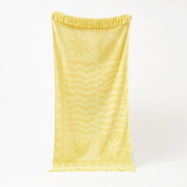 Жълта памучна плажна кърпа , 160 x 90 cm Luxe - Sunnylife