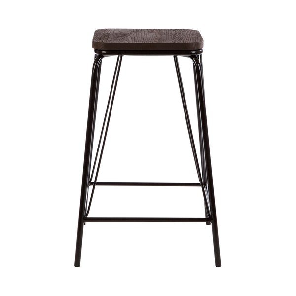 Черен/кафяв стол от масивен бряст District – Premier Housewares-image-2