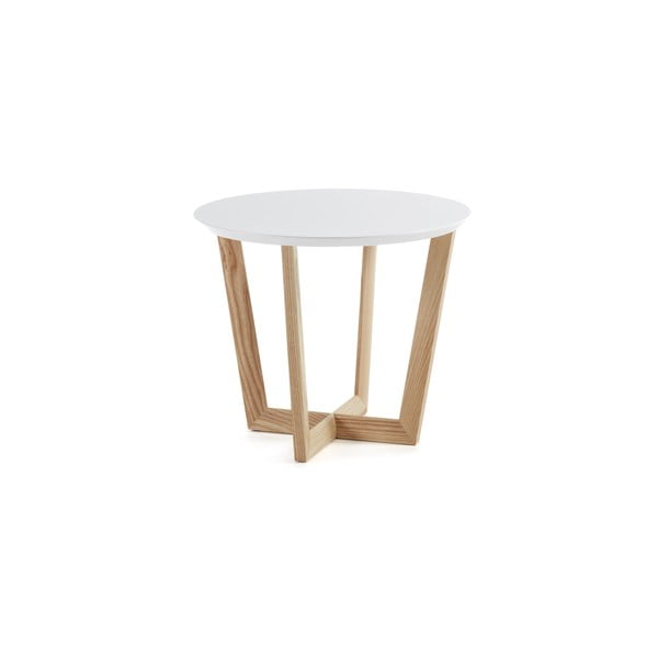 Odkládací stolek z jasanového dřeva s bílou deskou La Forma Rondo, ⌀ 60 cm