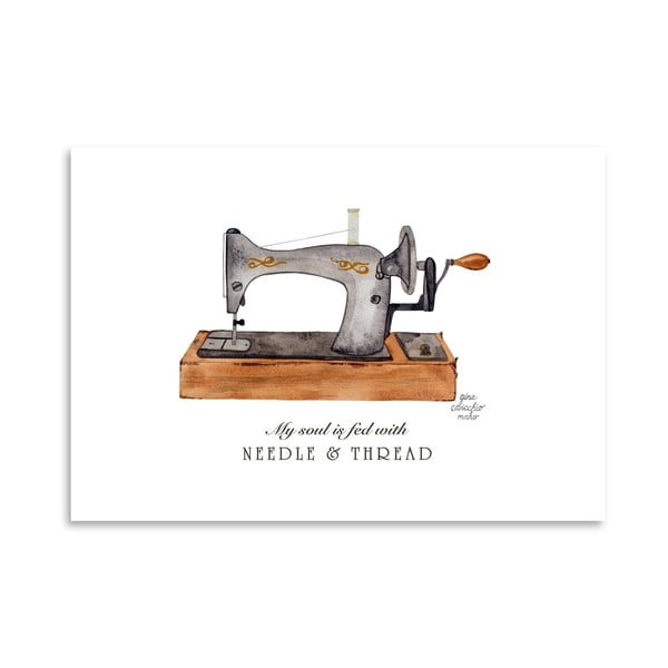 Autorský plakát Sewing Machine, 30x42 cm