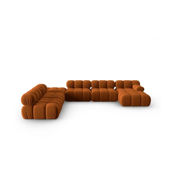 Оранжев кадифен диван 379 cm Bellis - Micadoni Home