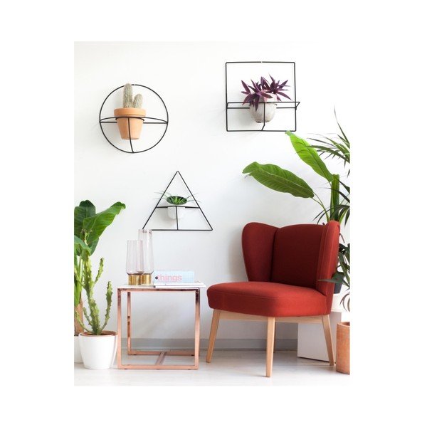 Černý nástěnný držák na květináč Really Nice Things Triangle-image-2