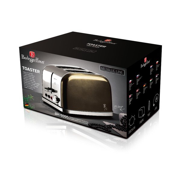 Тостер в златист цвят Shiny Black Collection - BerlingerHaus-image-3