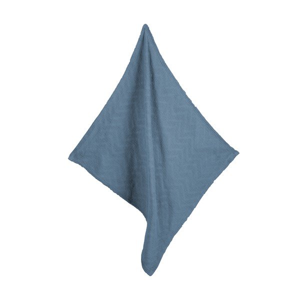 Синьо  плетено бебешко одеяло от органичен памук 80x80 cm Seashells – Roba-image-1