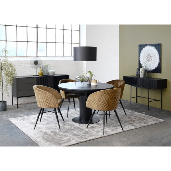 Конзолна маса от черен дъб с метални крака, дължина 120 cm Oxford - Canett-image-2