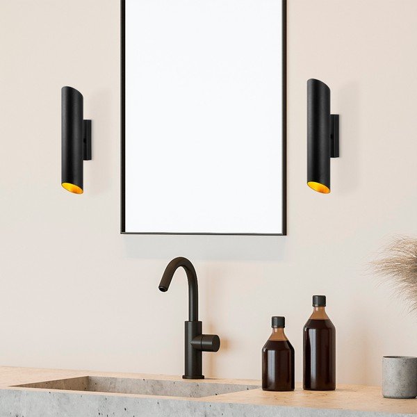 Стенна лампа в черно и златисто ø 8 cm Cut – Opviq lights-image-2