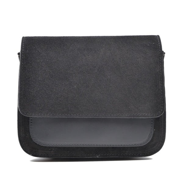 Черна кожена чанта Mangotti Zoe - Mangotti Bags